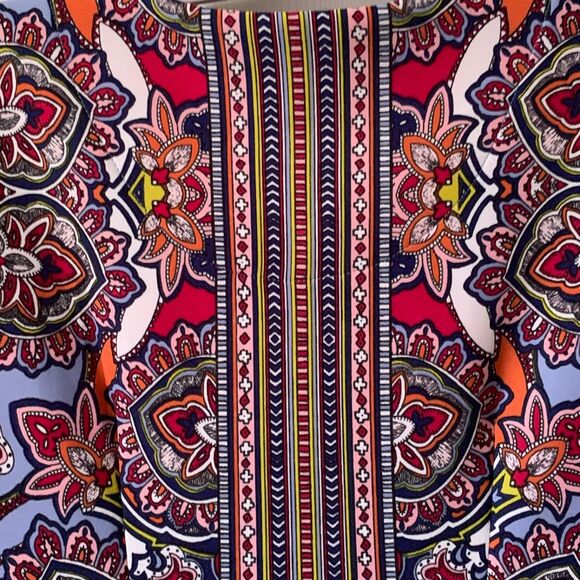 Melissa Paige Dress SZ PETITE SMALL Multi Colored Knee Length Stretch Front Zip - Picture 12 of 16